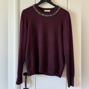 Equipment Wool/Cashmere blend sweater with embellished neckline Size M